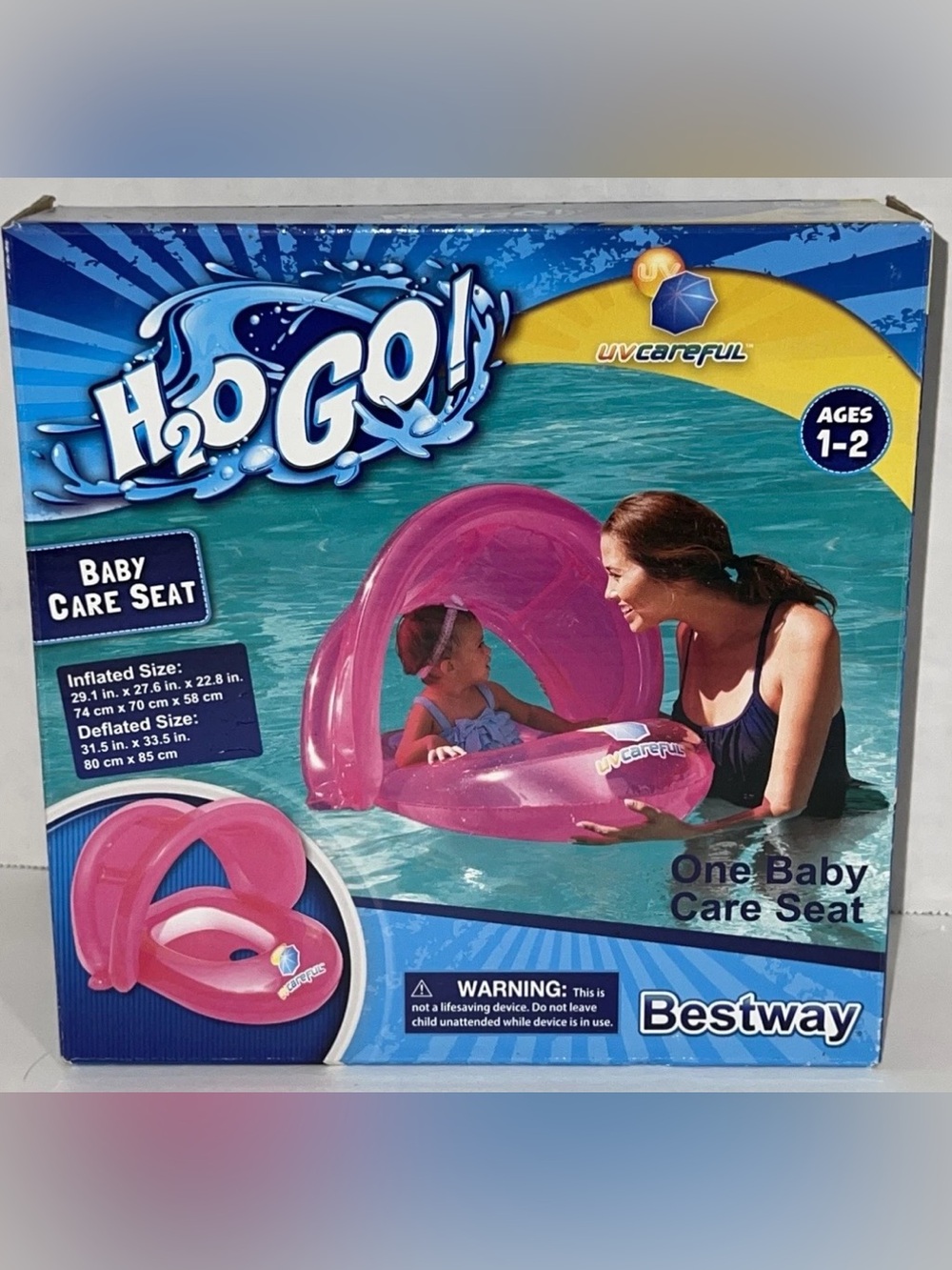 H2O GO! Pink Baby‎ Care Seat - Inflatable Infant Float